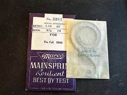 Marco Mainspring #3261 for ETA caliber 1045 - Steel