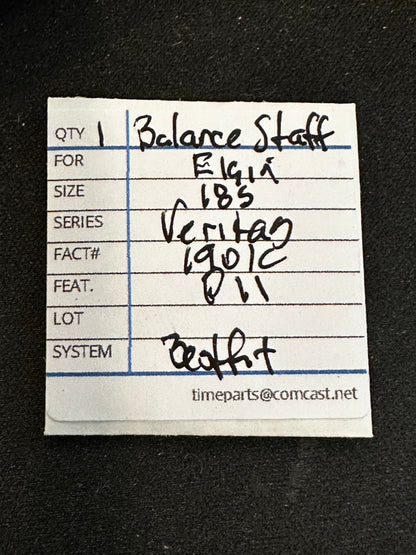 Bestfit Material Balance Staff for Elgin 18s Veritas, P11, No. 1901C - New