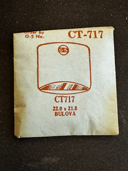 GS CT717 Fancy Cylinder Wrist Watch Crystal for BULOVA - 22.0 x 21.8 mm - New