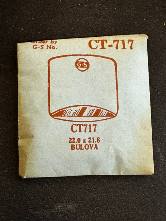 GS CT717 Fancy Cylinder Wrist Watch Crystal for BULOVA - 22.0 x 21.8 mm - New