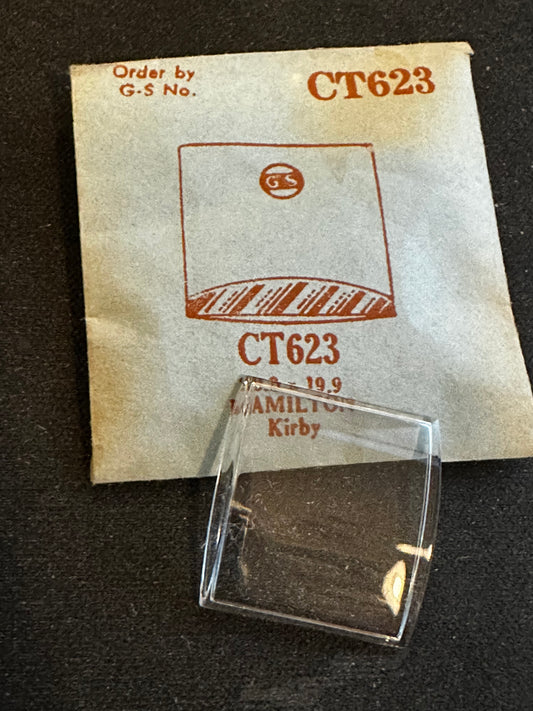 GS CT623 Fancy Cylinder Wrist Watch Crystal for HAMILTON Kirby - 20.8 x 19.9 mm - New
