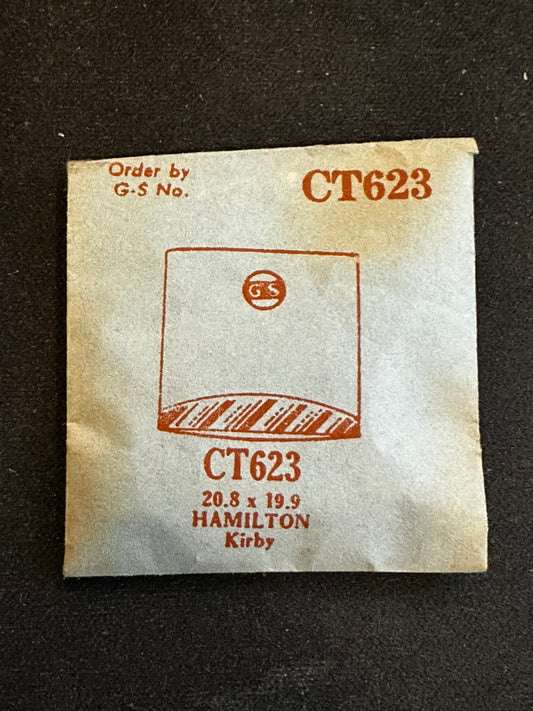 GS CT623 Fancy Cylinder Wrist Watch Crystal for HAMILTON Kirby - 20.8 x 19.9 mm - New