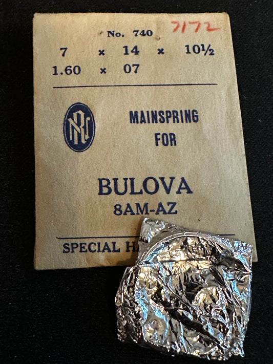 RN Mainspring No.740 for Bulova caliber 8AN, 8AZ - Steel