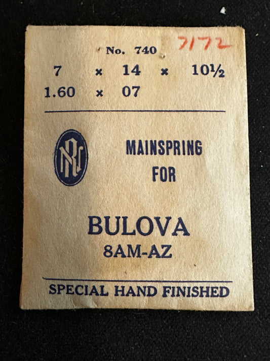 RN Mainspring No.740 for Bulova caliber 8AN, 8AZ - Steel