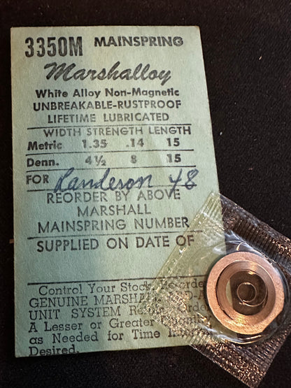 Marco Marshalloy Mainspring 3350M for Landeron Chronograph caliber 48, 50, 148, 151 - Alloy
