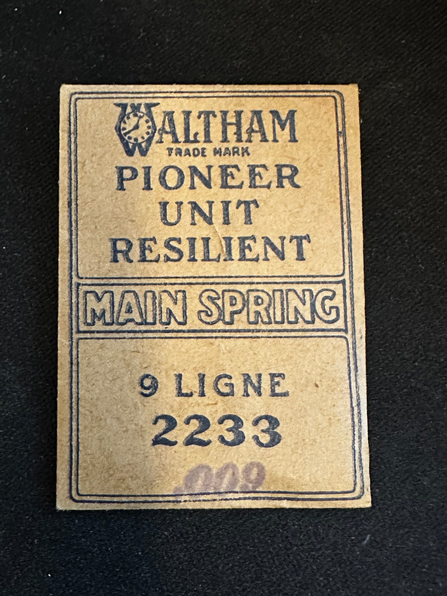 Waltham Factory Mainspring for 9 ligne Watches Factory No. 2233 - Steel