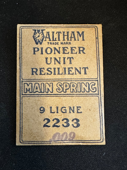 Waltham Factory Mainspring for 9 ligne Watches Factory No. 2233 - Steel
