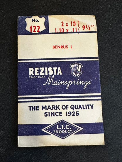 Rezista Mainspring No. 122 for Benrus L movements - steel