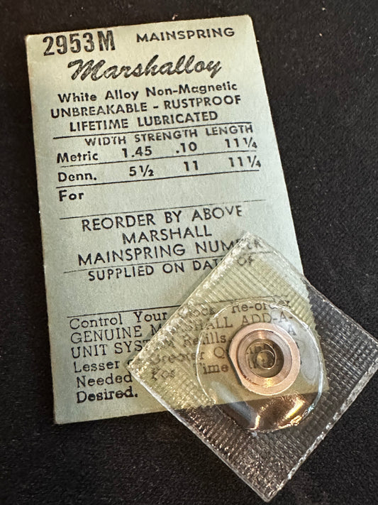 Marco Marshalloy Mainspring 2953M for AS 328, 333, 344, Eterna 1267, Elgin 627 - Alloy