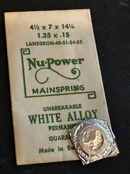NuPower Mainspring for Landeron caliber 48, 51, 54, 55 Chronograph - Alloy