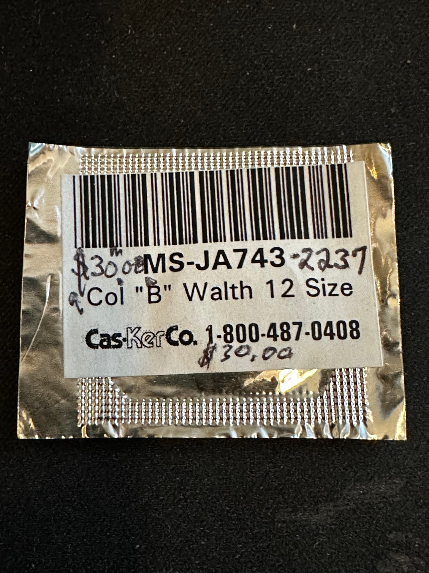 Cas-Ker Mainspring JA743 for 12s Waltham Colonial B Factory No. 2237 / 2267 - Alloy