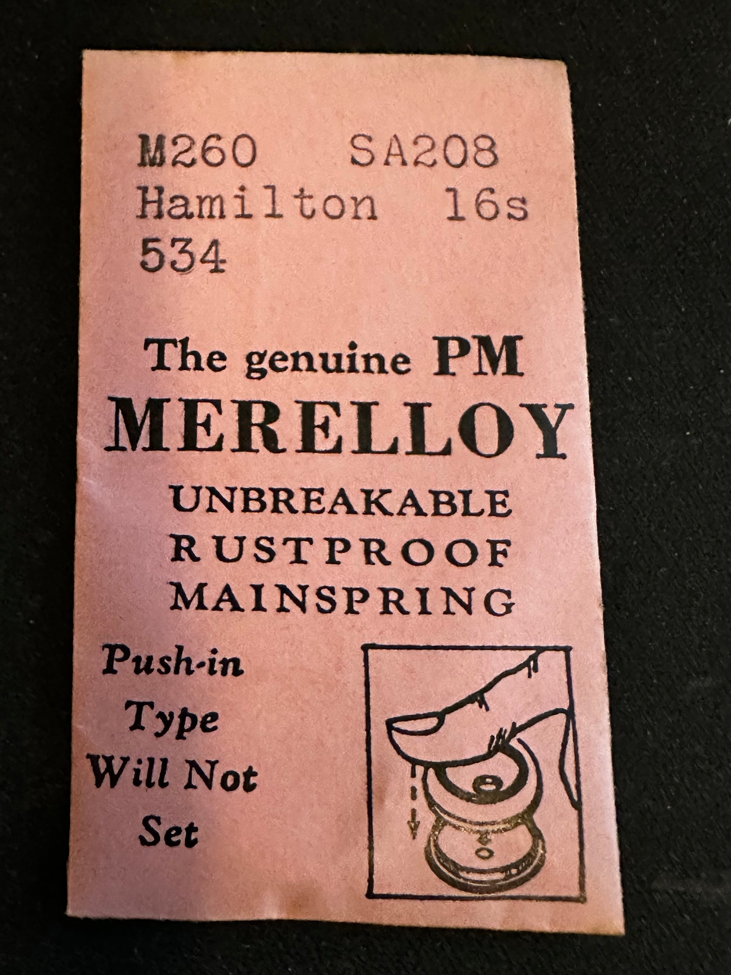 PM Merelloy Mainspring M260 - Hamilton 16s movements No. 534 - Alloy