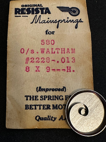 Rezista Mainspring #580 for Waltham 0s Factory No. 2228 - Steel