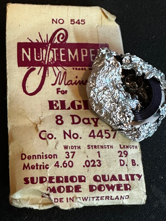 NuTemper Mainspring #545 for Elgin 8-Day No. 4457 - Steel
