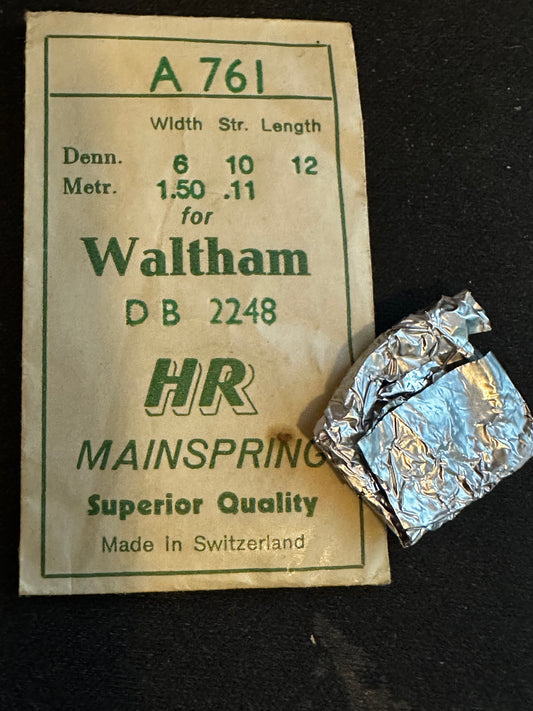 HR Mainspring A761 for Waltham 6/0s Model 1945 No. 2248 - Steel