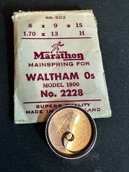 Marathon Mainspring #603 for Waltham 0s No. 2228 - Steel