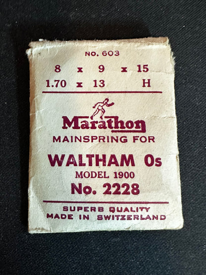 Marathon Mainspring #603 for Waltham 0s No. 2228 - Steel