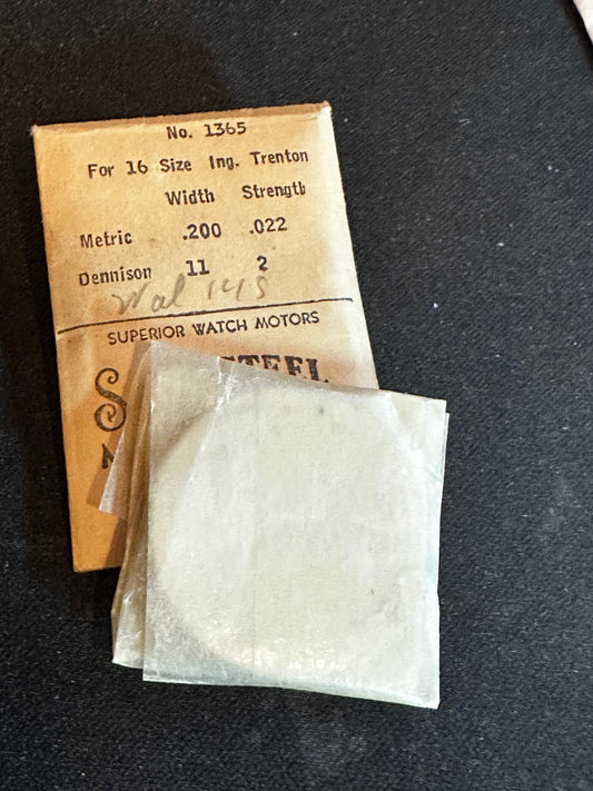 Sandsteel Mainspring for Ingersoll-Trenton 16s No. 1365 - Steel