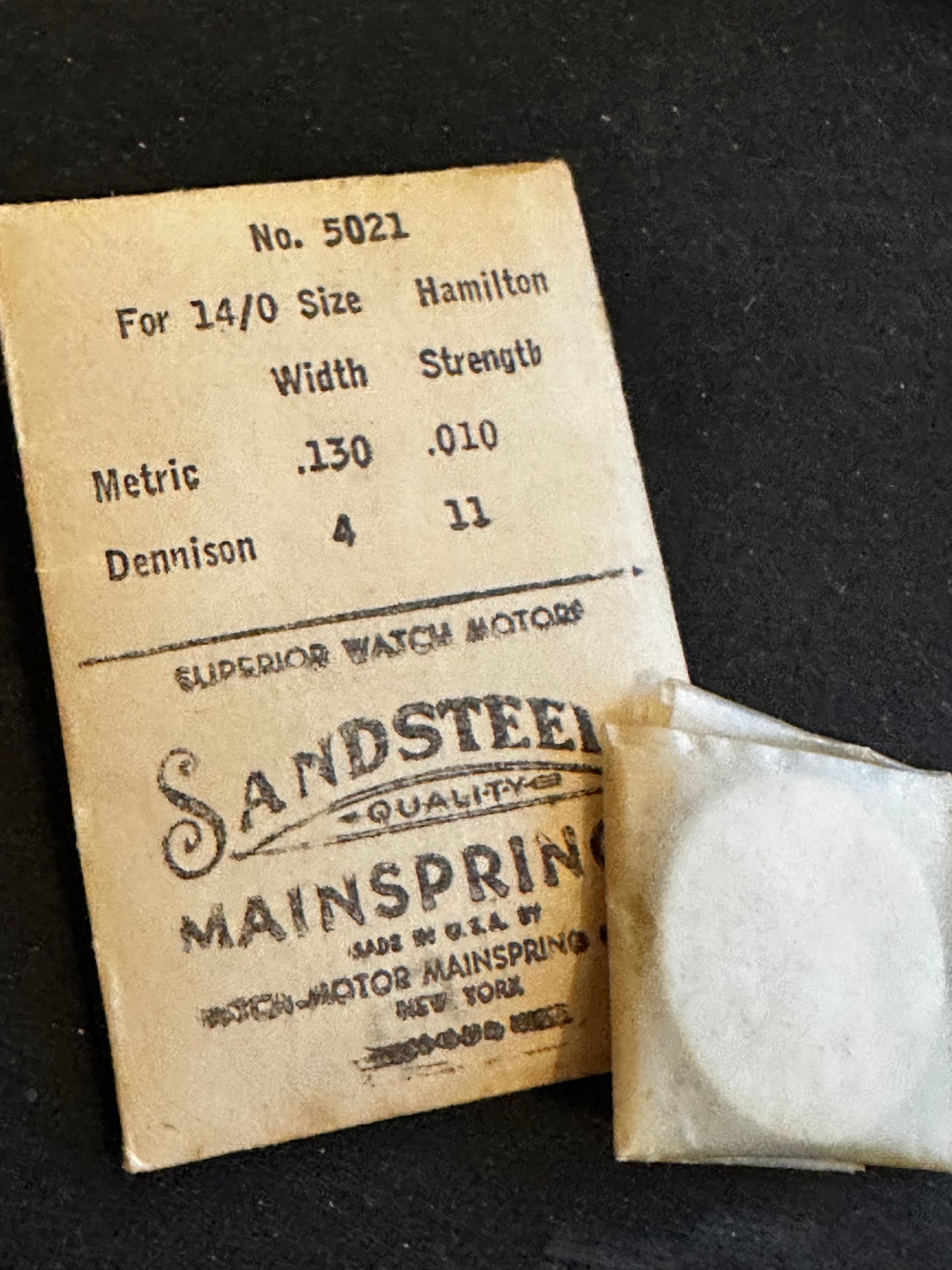 Sandsteel Mainspring for Hamilton 14/0s Factory No. 5021 - Steel