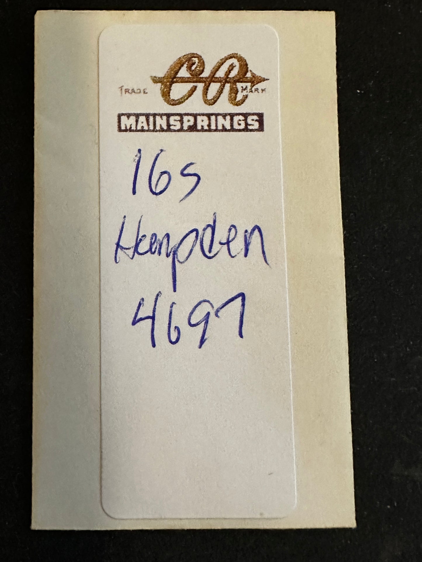 CR Mainspring for Hampden 16s Factory No. 4697 - Steel