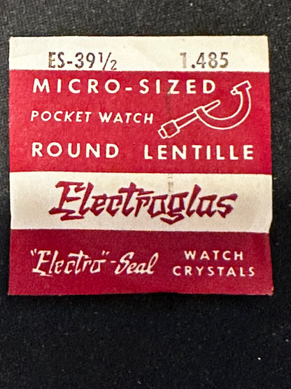 Electro-Seal ES-39½ Pocket Watch Crystal 37.7mm (1.485“) - New