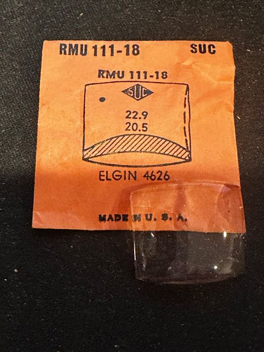 SUC Rocket Crystal RMU 111-18 for ELGIN case #4626 - 22.9 x 20.5mm - New