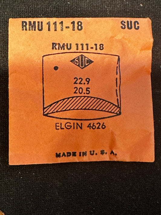 SUC Rocket Crystal RMU 111-18 for ELGIN case #4626 - 22.9 x 20.5mm - New