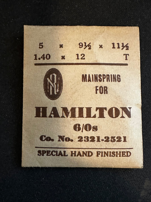 RN Mainspring for Hamilton 6/0s No. 2321 / 2521 - Steel