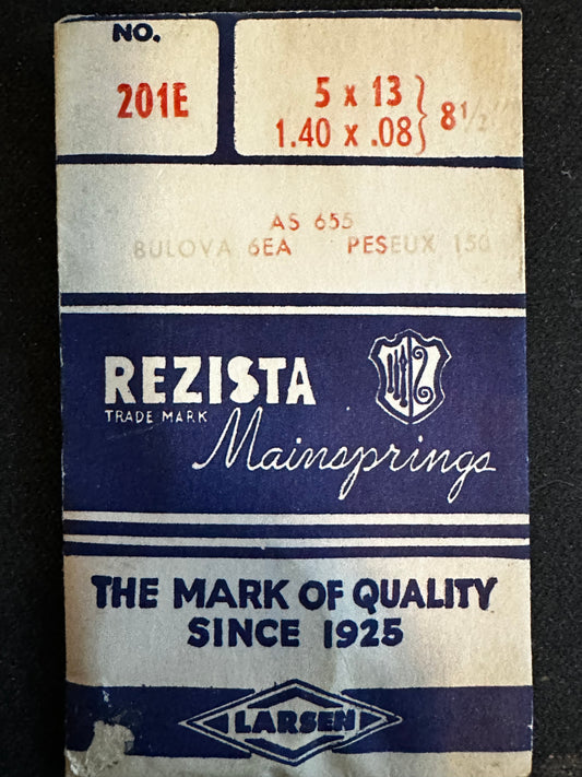 Rezista Mainspring #201E for AS 655, Bulova 6EA, Peseux 150 - Steel