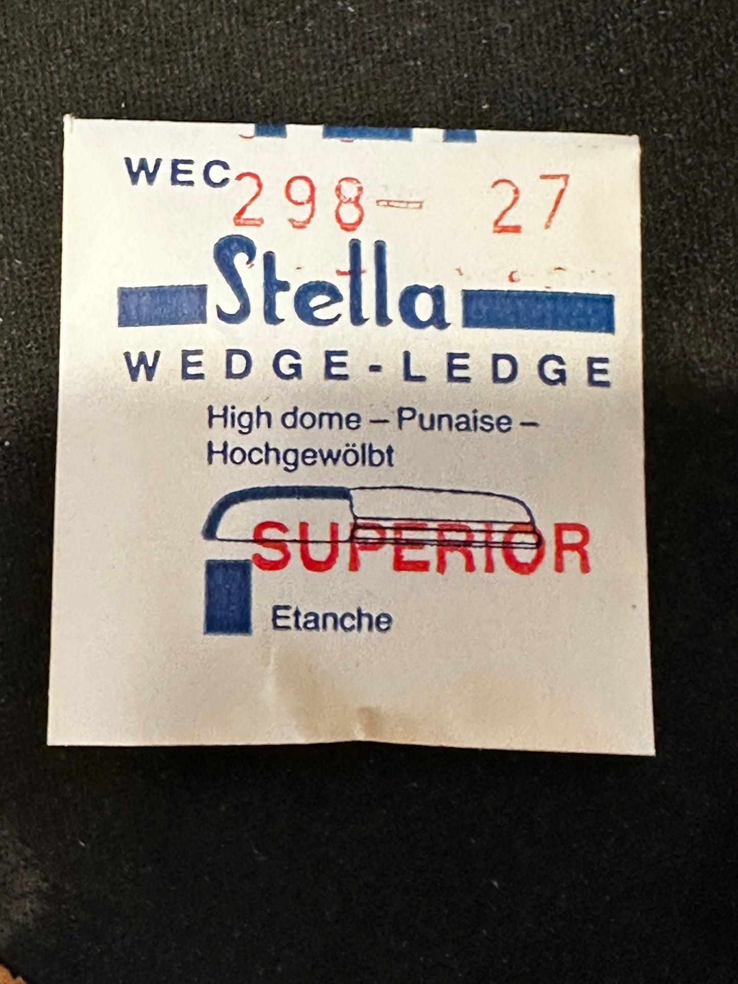 Stella WEC Superior Wedge-Ledge High Dome Wrist Watch Crystal sizes 18 thru 35