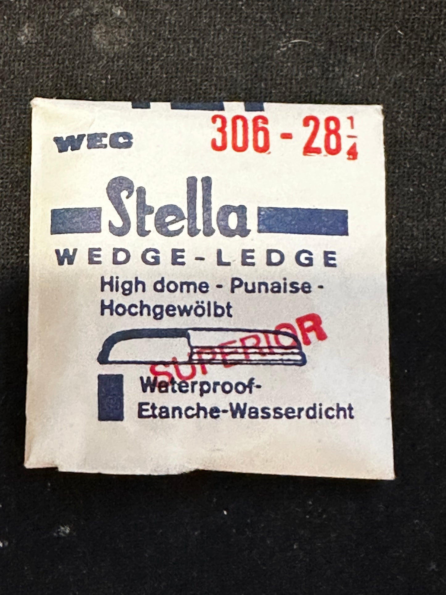 Stella WEC Superior Wedge-Ledge High Dome Wrist Watch Crystal sizes 18 thru 35