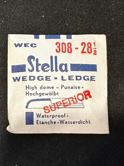 Stella WEC Superior Wedge-Ledge High Dome Wrist Watch Crystal sizes 18 thru 35