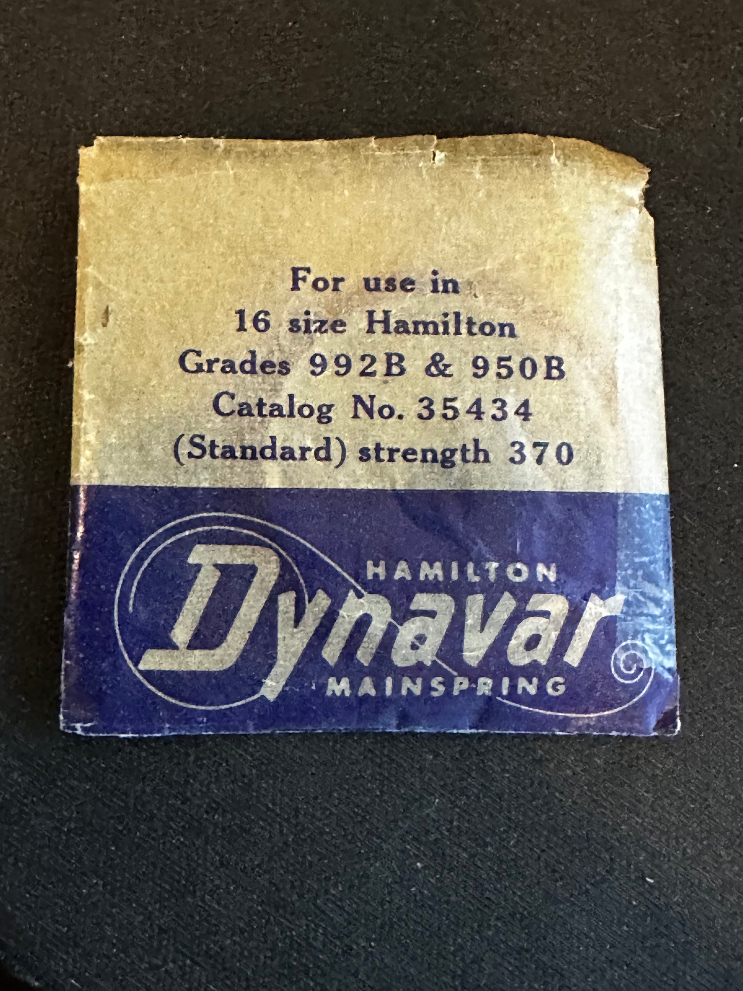 Hamilton Dynavar 16s Mainspring No. 35434 / 717041 - Alloy