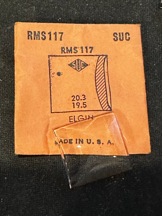 SUC Rocket Crystal RMS 117 for ELGIN - 20.3 x 19.5mm - New