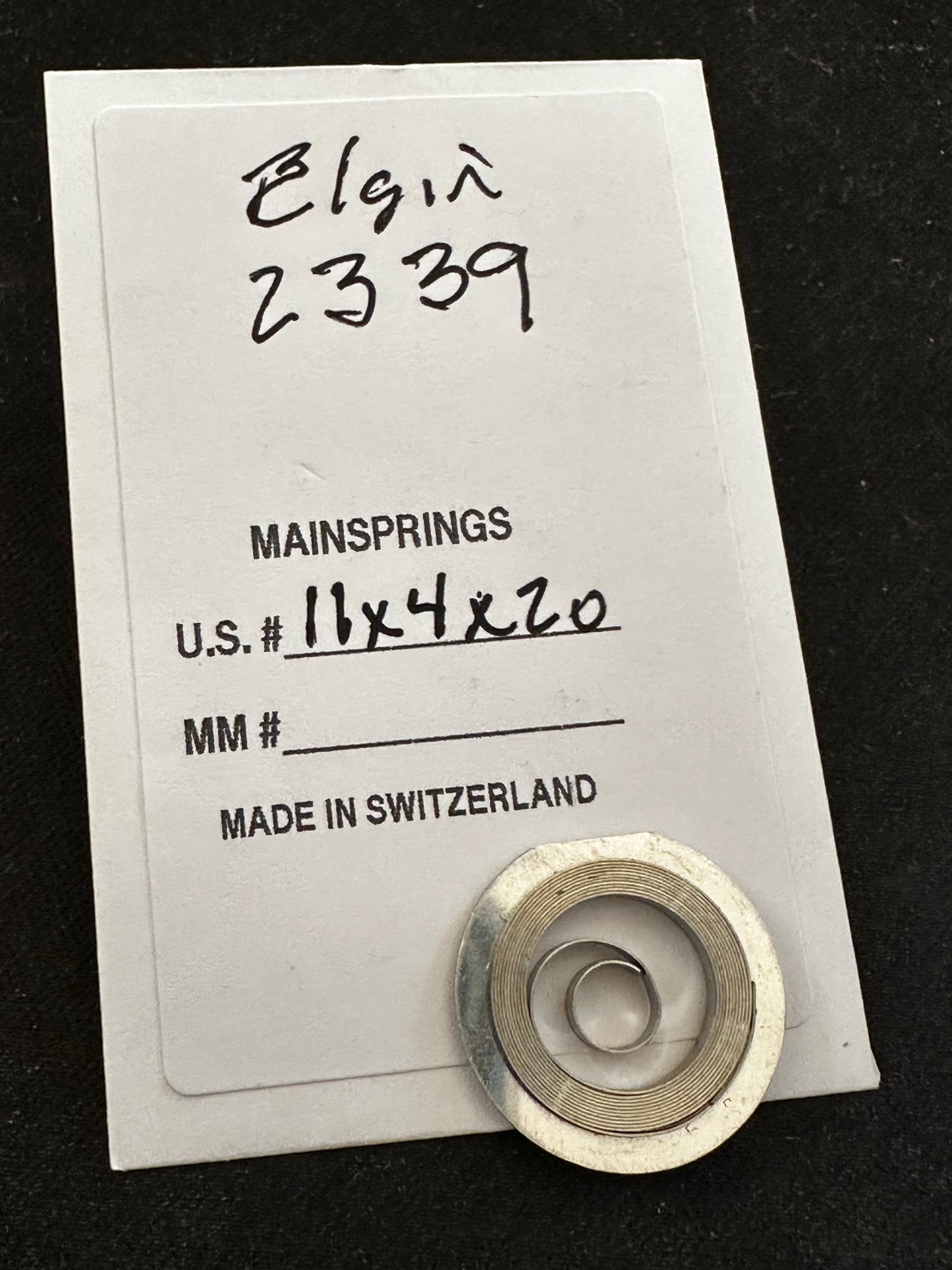 Alloy Mainspring for 12s Elgin Factory No. 2339