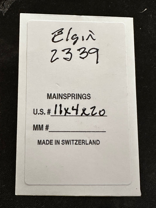 Alloy Mainspring for 12s Elgin Factory No. 2339