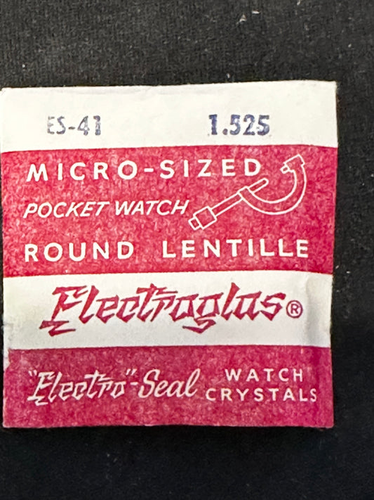 Electro-Seal ES-41 Pocket Watch Crystal 38.7mm (1.525“) - New