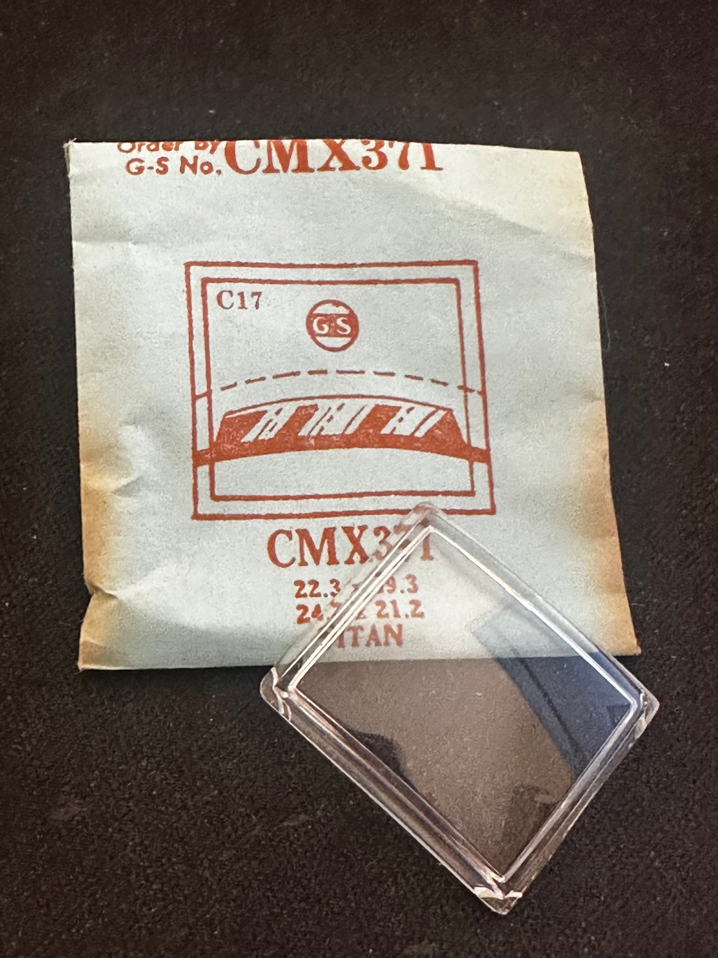 GS CMX371 Fancy Wrist Watch Crystal for TITAN wrist watch - 22.3 x 19.3 mm - New
