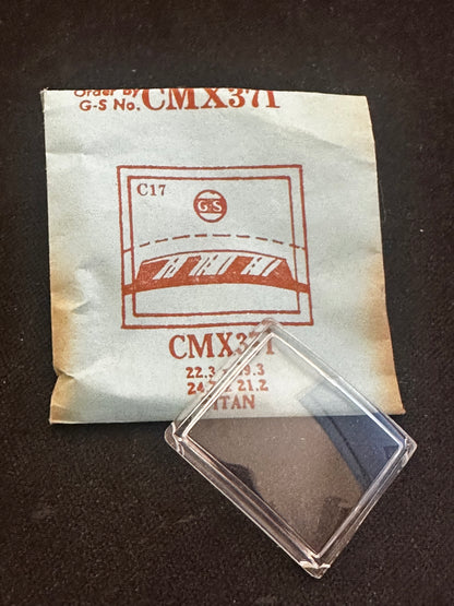 GS CMX371 Fancy Wrist Watch Crystal for TITAN wrist watch - 22.3 x 19.3 mm - New