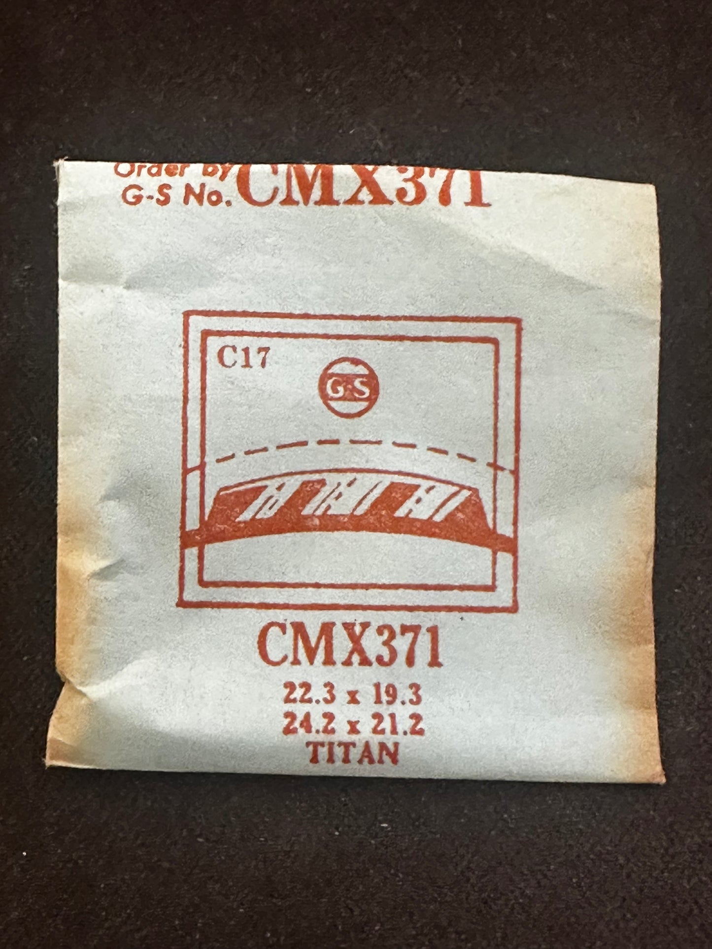 GS CMX371 Fancy Wrist Watch Crystal for TITAN wrist watch - 22.3 x 19.3 mm - New