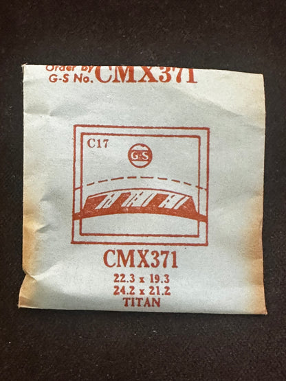 GS CMX371 Fancy Wrist Watch Crystal for TITAN wrist watch - 22.3 x 19.3 mm - New