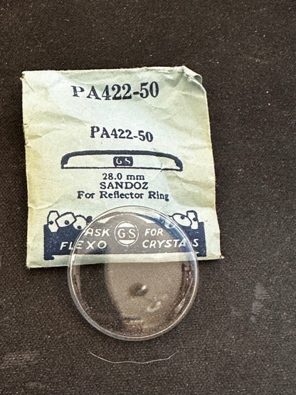 GS PA422-50 Watch Crystal 28.0 mm for SANDOZ wrist watches - New