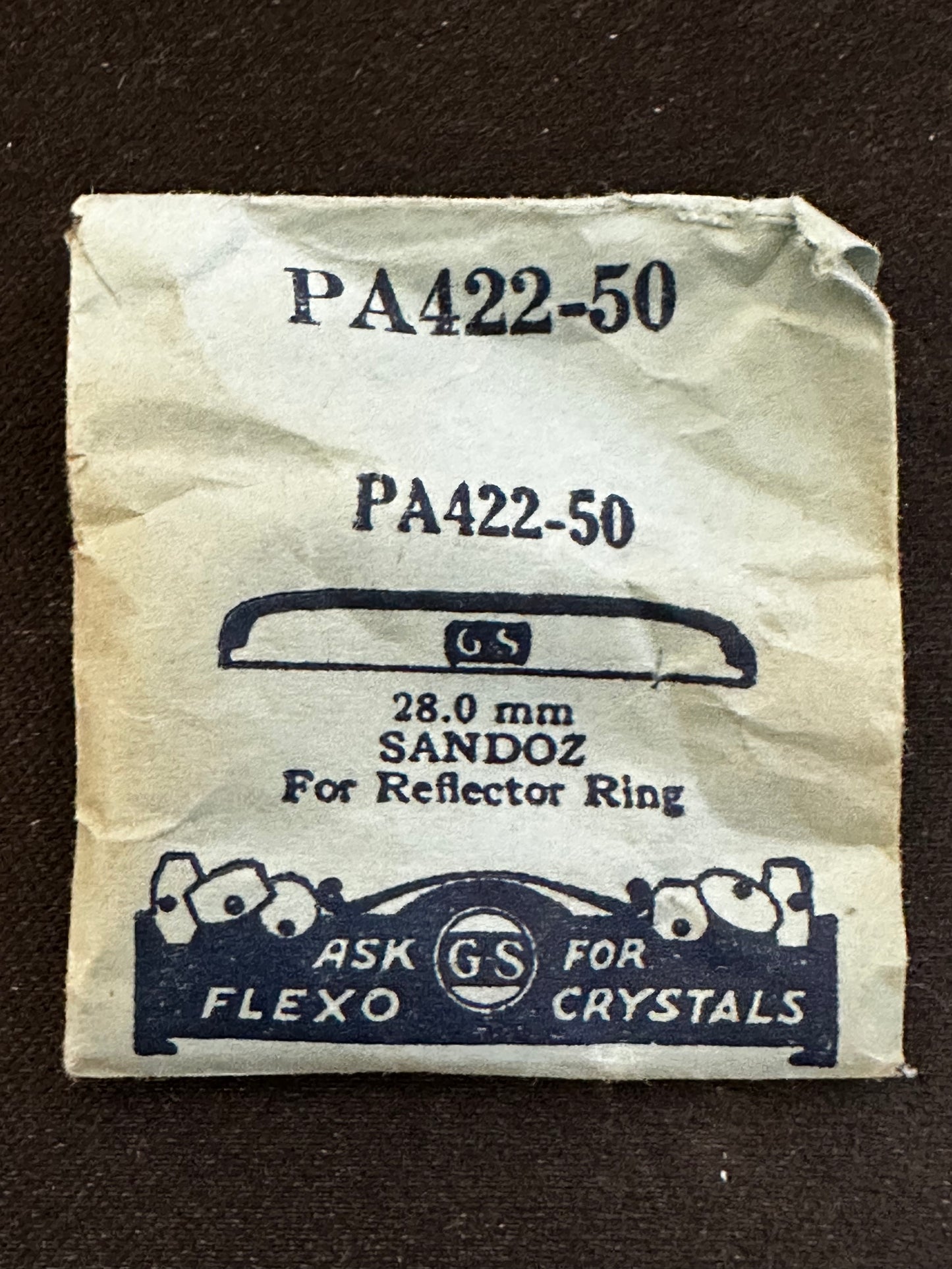 GS PA422-50 Watch Crystal 28.0 mm for SANDOZ wrist watches - New