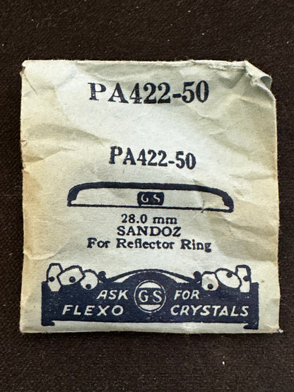 GS PA422-50 Watch Crystal 28.0 mm for SANDOZ wrist watches - New