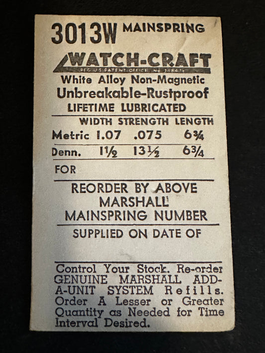WATCH-CRAFT Mainspring 3013W for Omega caliber 690 - Alloy
