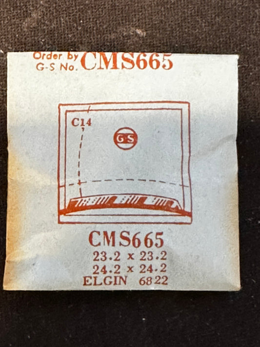 GS Fancy Crystal CMS655 for ELGIN case # 6822 - 23.2 x 23.2 mm - New