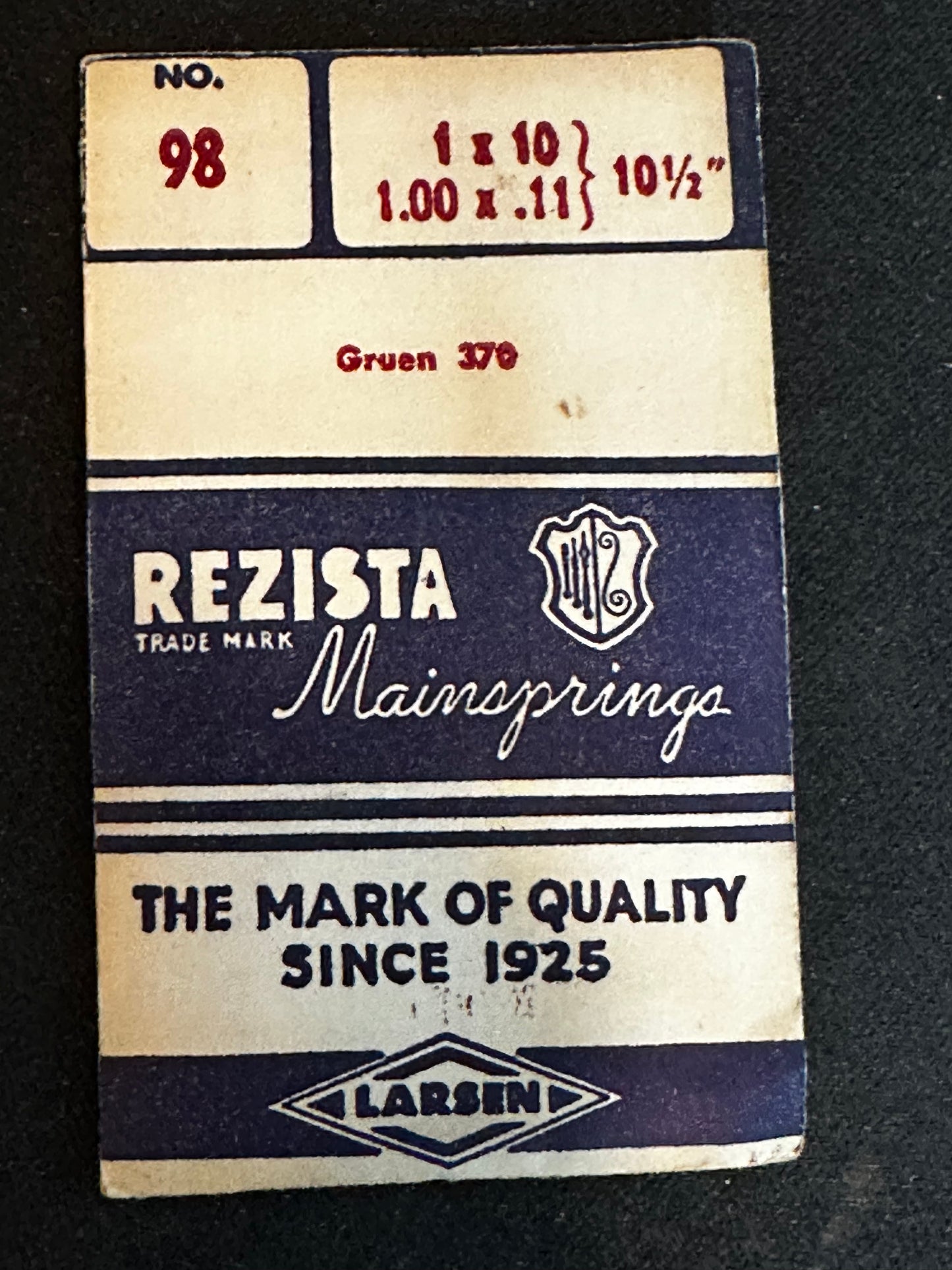 Rezista Mainspring No. 98 for Gruen caliber 370 - Steel
