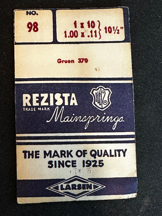 Rezista Mainspring No. 98 for Gruen caliber 370 - Steel
