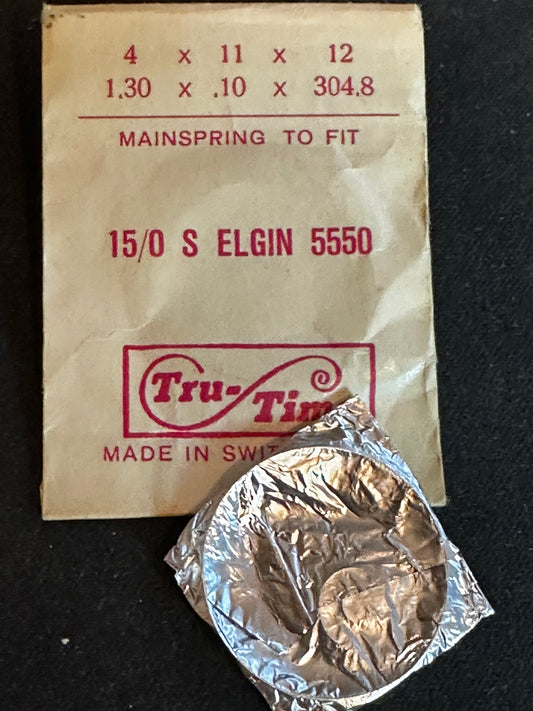 Tru-Time Mainspring - Elgin 5550 for 15/0s movements - Steel
