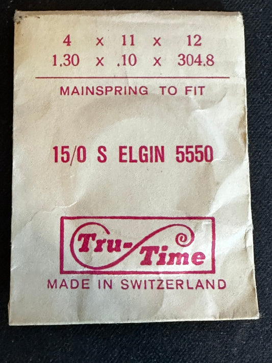 Tru-Time Mainspring - Elgin 5550 for 15/0s movements - Steel